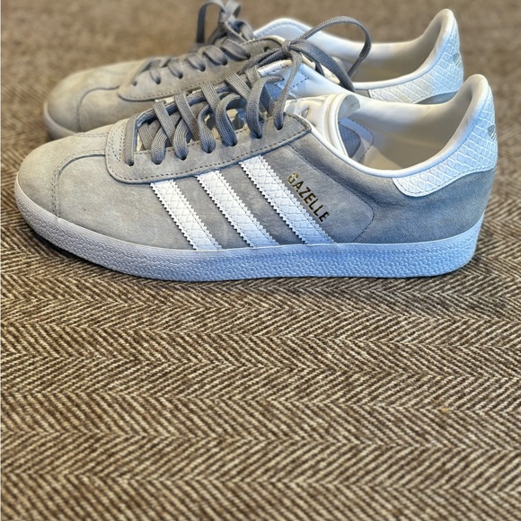 Adidas Gazelle Sneakers Size 7.5 Gray White - Picture 2 of 7